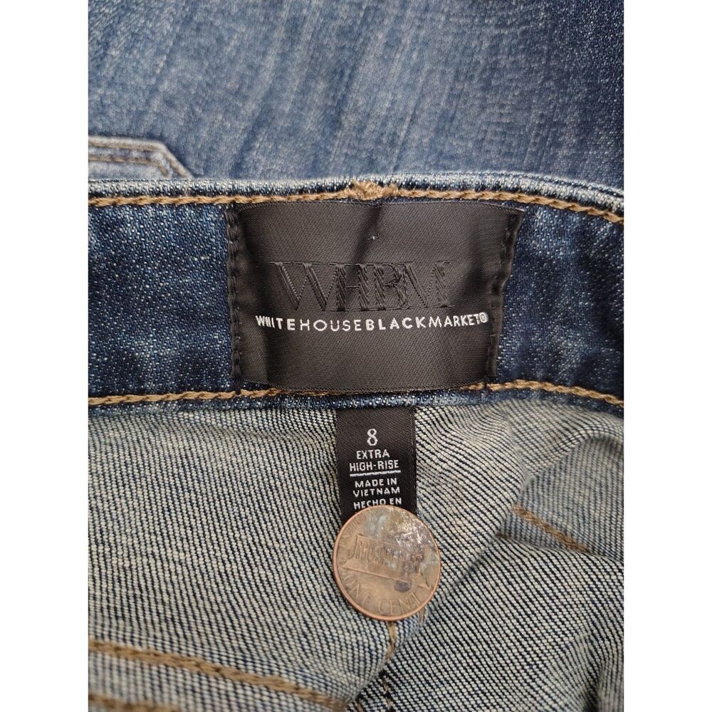 WHBM Extra High Rise Skinny Jeans Women’s Size 8 Stretch Dark Wash Denim - Picture 4 of 6
